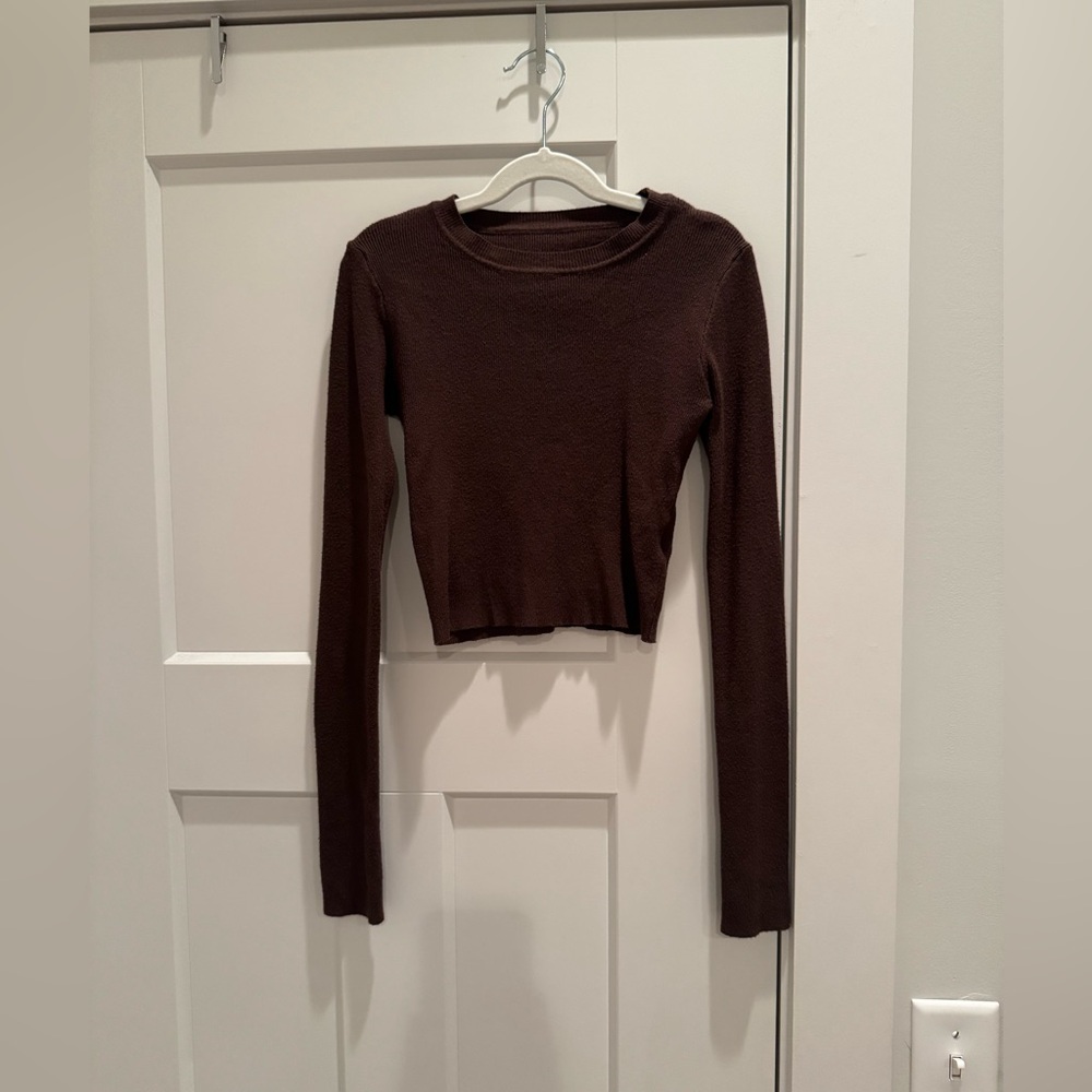 Brown Long Sleeve Women's Top